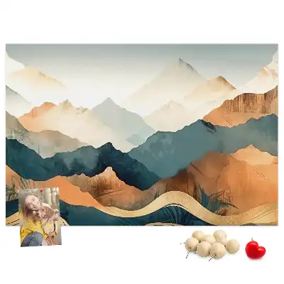 Memobord van kurk Bergen landschap