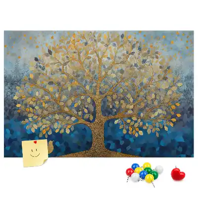 Kurken prikbord met abstracte boomprint