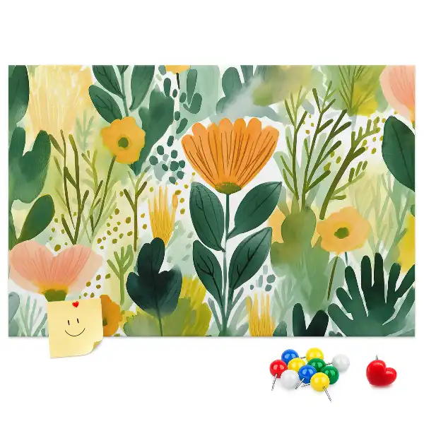 Kurk prikbord Aquarel bloemen