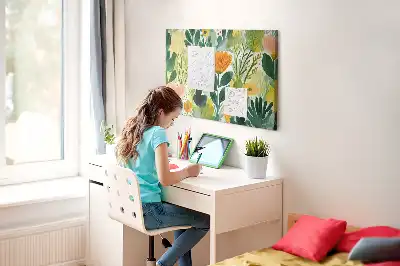 Kurk prikbord Aquarel bloemen