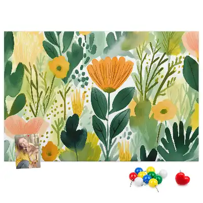 Kurk prikbord Aquarel bloemen