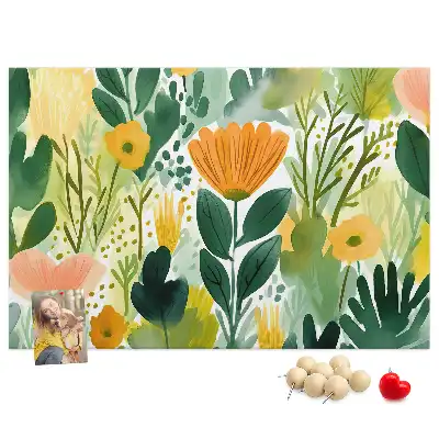 Kurk prikbord Aquarel bloemen