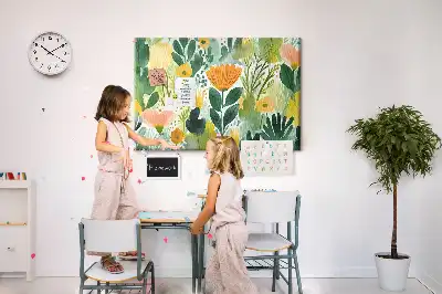 Kurk prikbord Aquarel bloemen