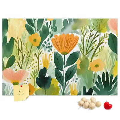 Kurk prikbord Aquarel bloemen