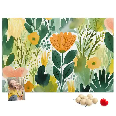 Kurk prikbord Aquarel bloemen