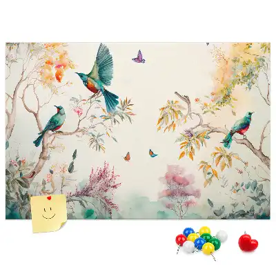Kurk prikbord Bloemen vogels natuur