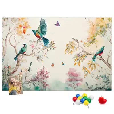 Kurk prikbord Bloemen vogels natuur