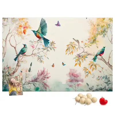 Kurk prikbord Bloemen vogels natuur