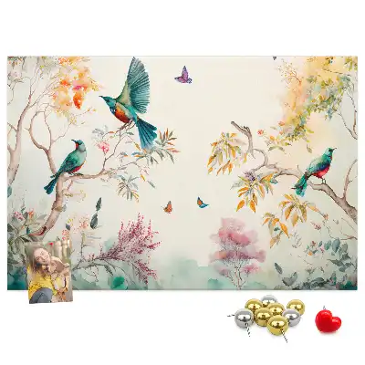 Kurk prikbord Bloemen vogels natuur
