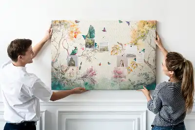 Kurk prikbord Bloemen vogels natuur