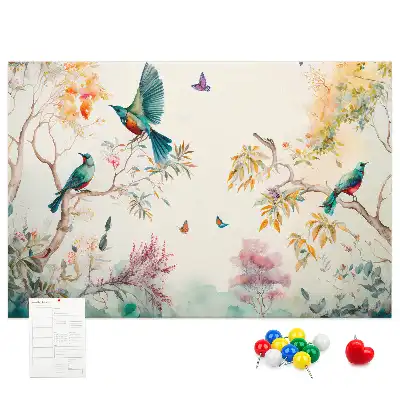 Kurk prikbord Bloemen vogels natuur