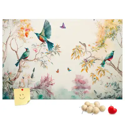 Kurk prikbord Bloemen vogels natuur