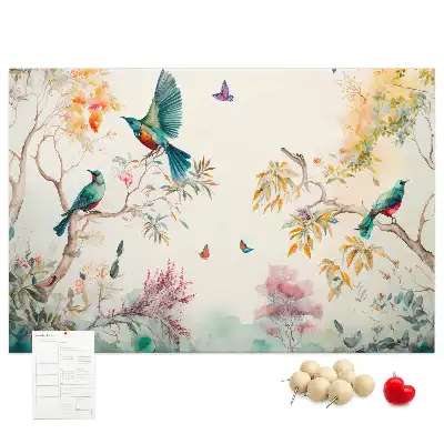 Kurk prikbord Bloemen vogels natuur