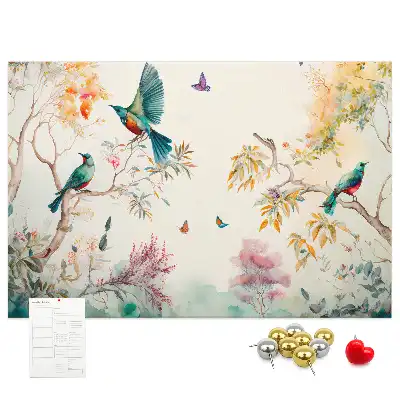 Kurk prikbord Bloemen vogels natuur