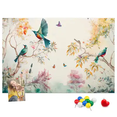 Kurk prikbord Bloemen vogels natuur