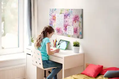 Memobord van kurk Geschilderde bloemen