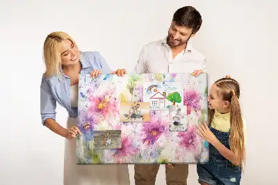 Memobord van kurk Geschilderde bloemen