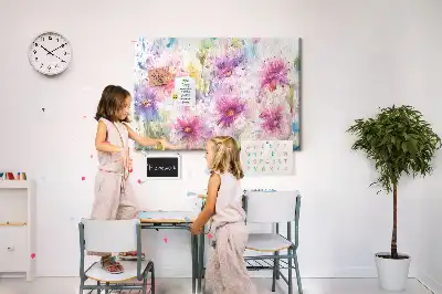 Memobord van kurk Geschilderde bloemen