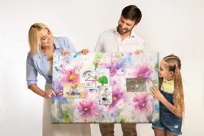 Memobord van kurk Geschilderde bloemen