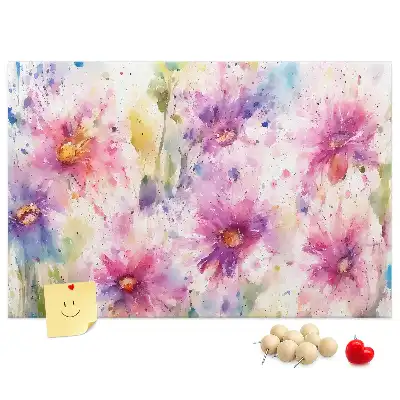 Memobord van kurk Geschilderde bloemen