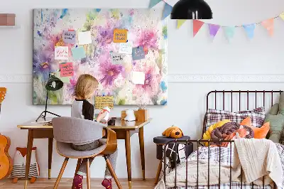 Memobord van kurk Geschilderde bloemen