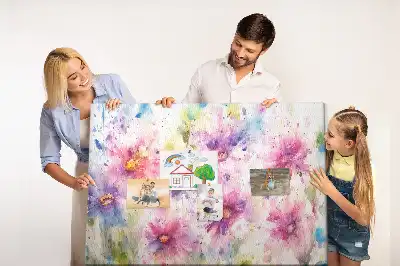 Memobord van kurk Geschilderde bloemen