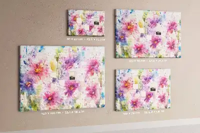 Memobord van kurk Geschilderde bloemen