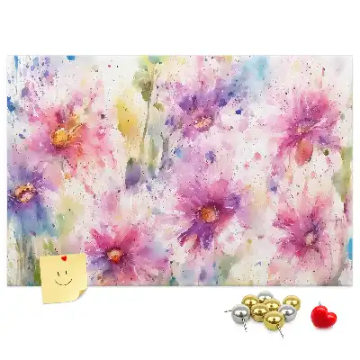 Memobord van kurk Geschilderde bloemen