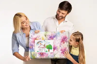 Memobord van kurk Geschilderde bloemen
