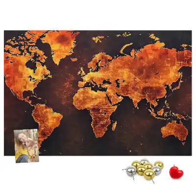 Kurk prikbord Wereldatlas voor aan de muur