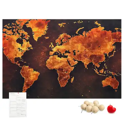 Kurk prikbord Wereldatlas voor aan de muur