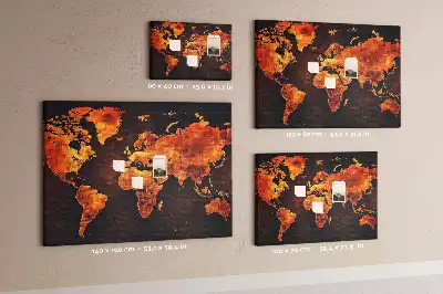 Kurk prikbord Wereldatlas voor aan de muur