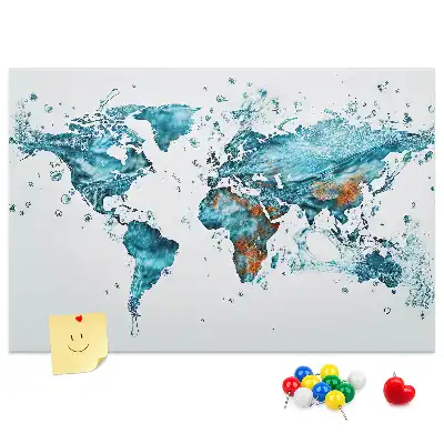 Kurken prikbord met wereldkaartprint