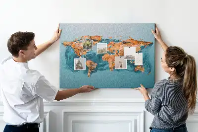 Memobord van kurk Moderne wereldbolsamenstelling