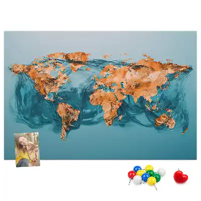 Memobord van kurk Moderne wereldbolsamenstelling