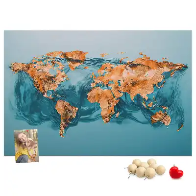 Memobord van kurk Moderne wereldbolsamenstelling