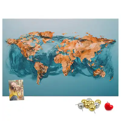 Memobord van kurk Moderne wereldbolsamenstelling