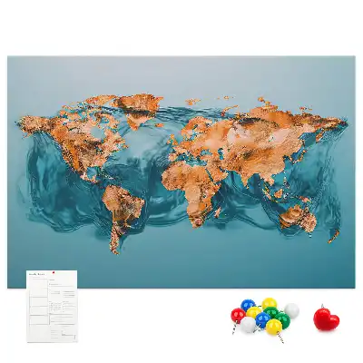 Memobord van kurk Moderne wereldbolsamenstelling