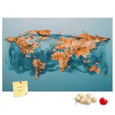 Memobord van kurk Moderne wereldbolsamenstelling