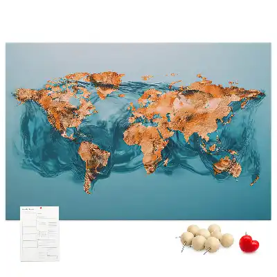 Memobord van kurk Moderne wereldbolsamenstelling