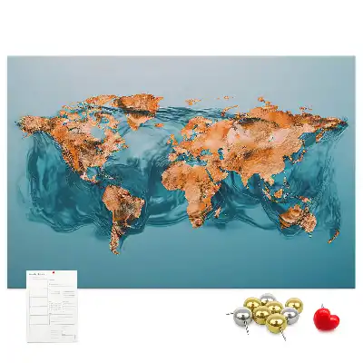 Memobord van kurk Moderne wereldbolsamenstelling