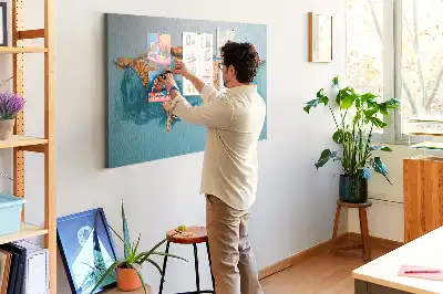 Memobord van kurk Moderne wereldbolsamenstelling