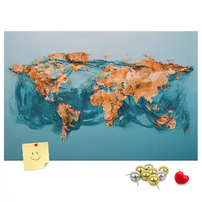 Memobord van kurk Moderne wereldbolsamenstelling