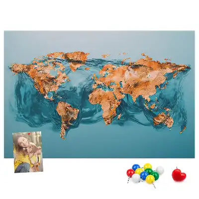 Memobord van kurk Moderne wereldbolsamenstelling
