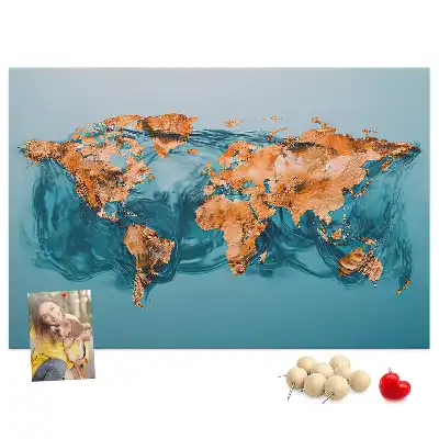 Memobord van kurk Moderne wereldbolsamenstelling