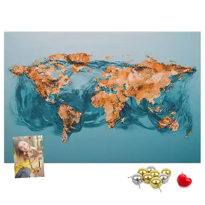 Memobord van kurk Moderne wereldbolsamenstelling