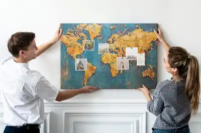 Kurk prikbord Artistieke omtrek van continenten