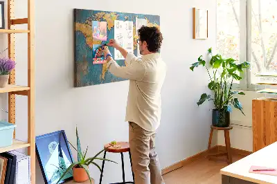 Kurk prikbord Artistieke omtrek van continenten