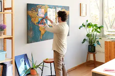 Kurk prikbord Artistieke omtrek van continenten