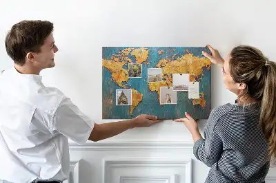 Kurk prikbord Artistieke omtrek van continenten